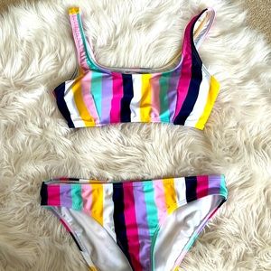 Stylish swimwear Multi-Color Stripe Bikini Set